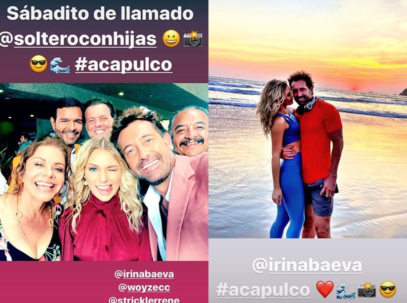 Gabriel Soto e Irina Baeva durante las grabaciones de 'Soltero con hijas'