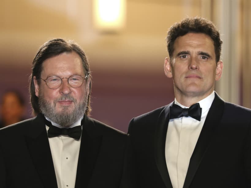 Lars von Trier y el protagonista Matt Dillon durante la premiere en el Festival de cine de Cannes.