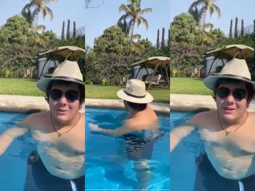 En el clip más reciente, Anuar aparece inmerso en la alberca, sin camiseta y luciendo gafas oscuras, lo que desató tremendo revuelo en las redes.