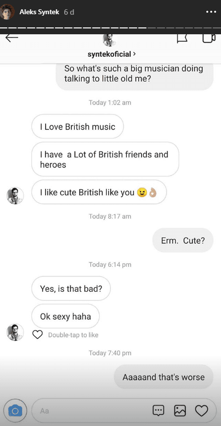 Primera parte de la conversación de Syntek con un supuesto adolescente inglés