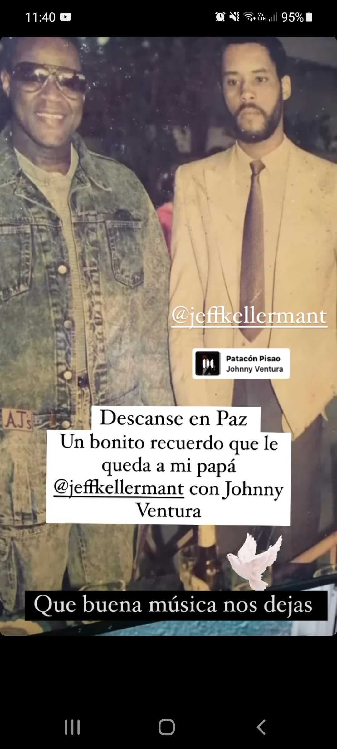 Brenda Kellerman le dice adiós al dominicano Johnny Ventura