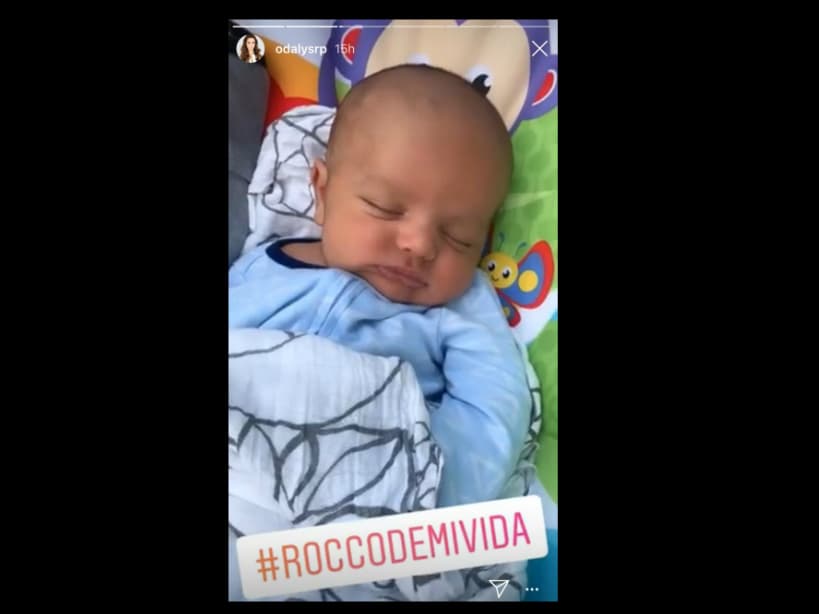 Minutos más tarde, Odalys compartió con sus seguidores otra foto de Rocco, quien esta vez aparecía dormido. “#RoccoDeMiVida”, se limitó a escribir.