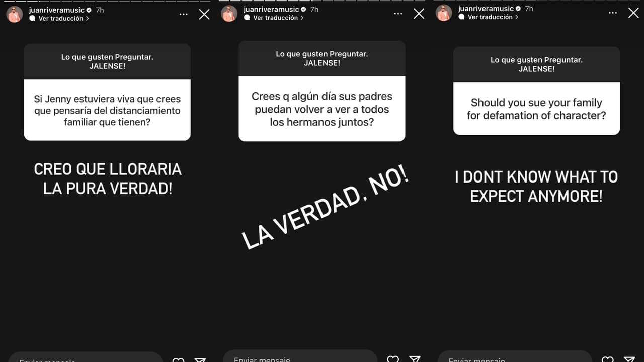 Estas son las más recientes respuestas por parte de Juan Rivera en medio del pleito familiar que mantiene en discordia a gran parte de los Rivera.