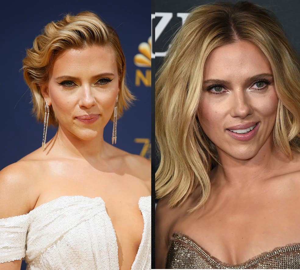 Scarlett Johansson dejó los cortes pixie y bob cortos para permitirse crecer su melena; el rubio cenizo le ha hecho destacar su increíble bronceado.
