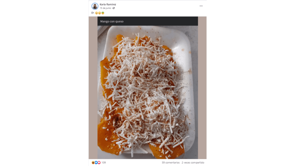 Mango con queso y chile