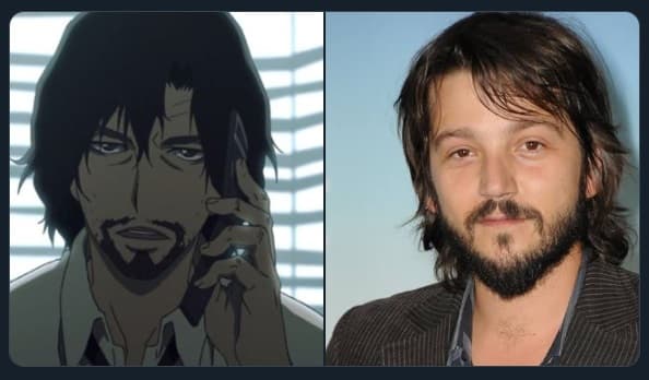 El look del actor Diego Luna recuerda a Kenjiro Shibazaki.