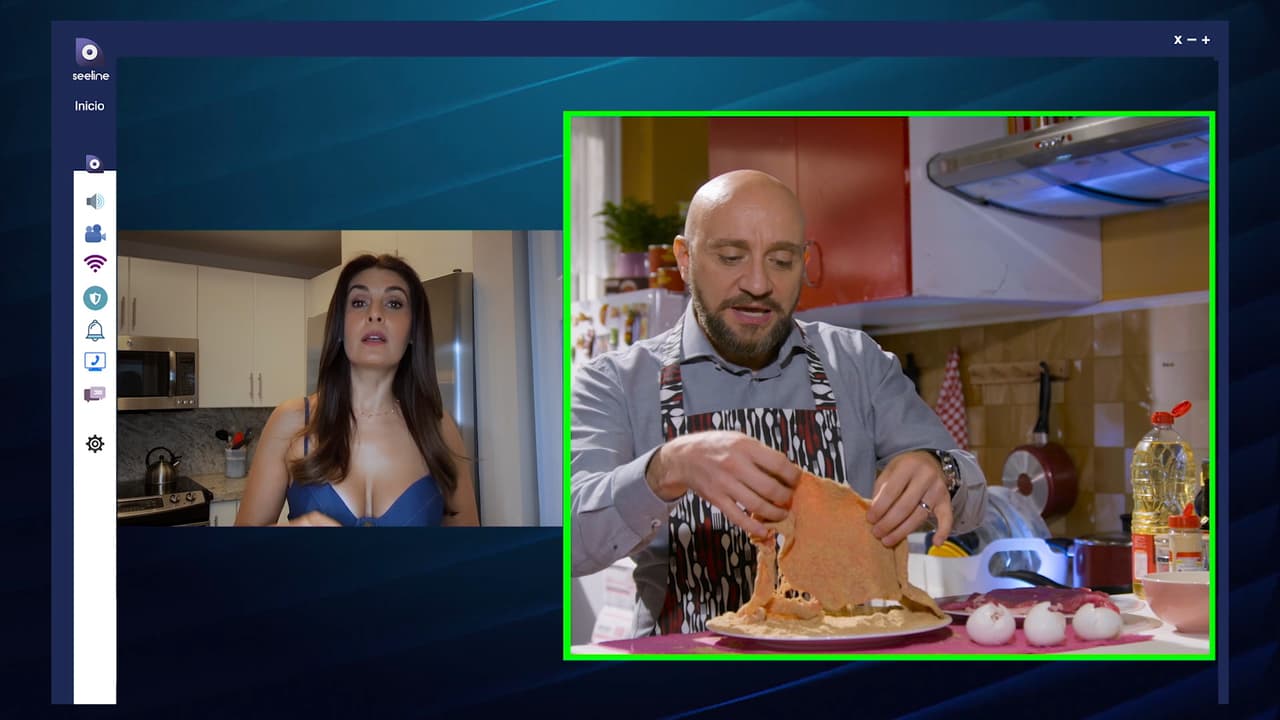 Luis intenta enseñarle a cocinar a Silvita por videollamada.