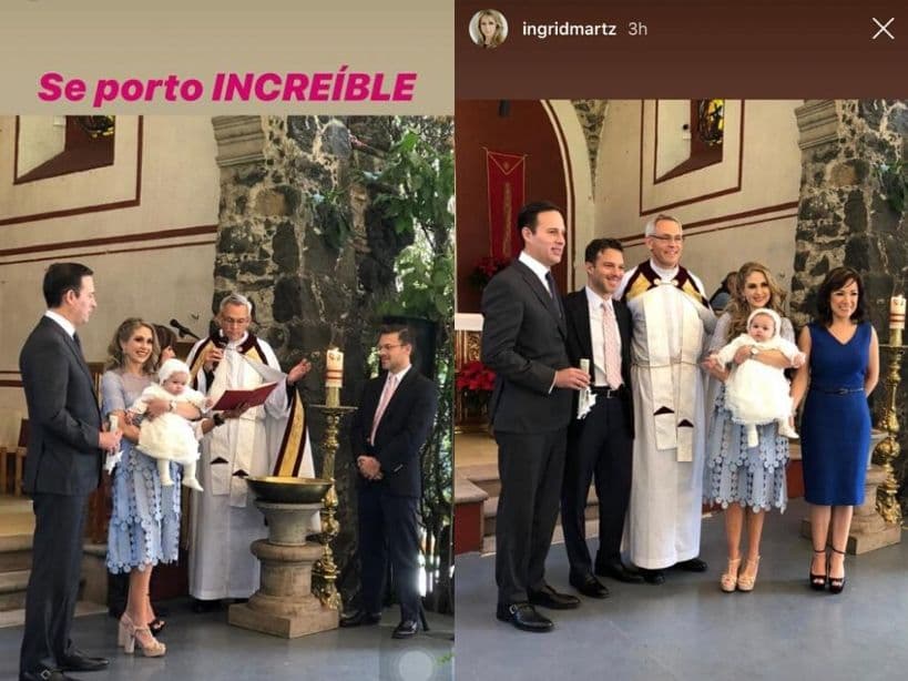 “Se portó INCREÍBLE”, señaló la intérprete, de 40 años, al pie de una fotografía en la aparecen aún dentro de la iglesia. Mientras que más tarde, posó junto al sacerdote que realizó el bautizo.