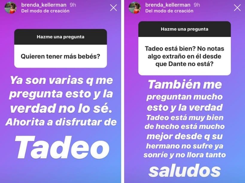 Brenda Kellerman respondió a las dudas de sus seguidores de Instagram.