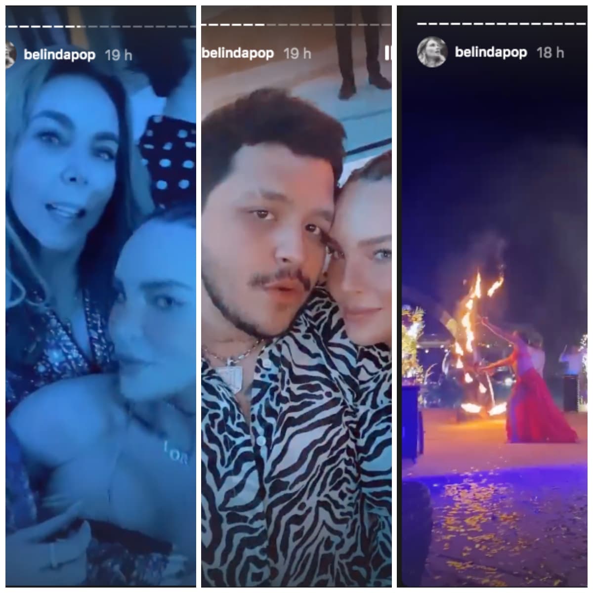 Belinda festejó al lado de Nodal la llegada del 2021