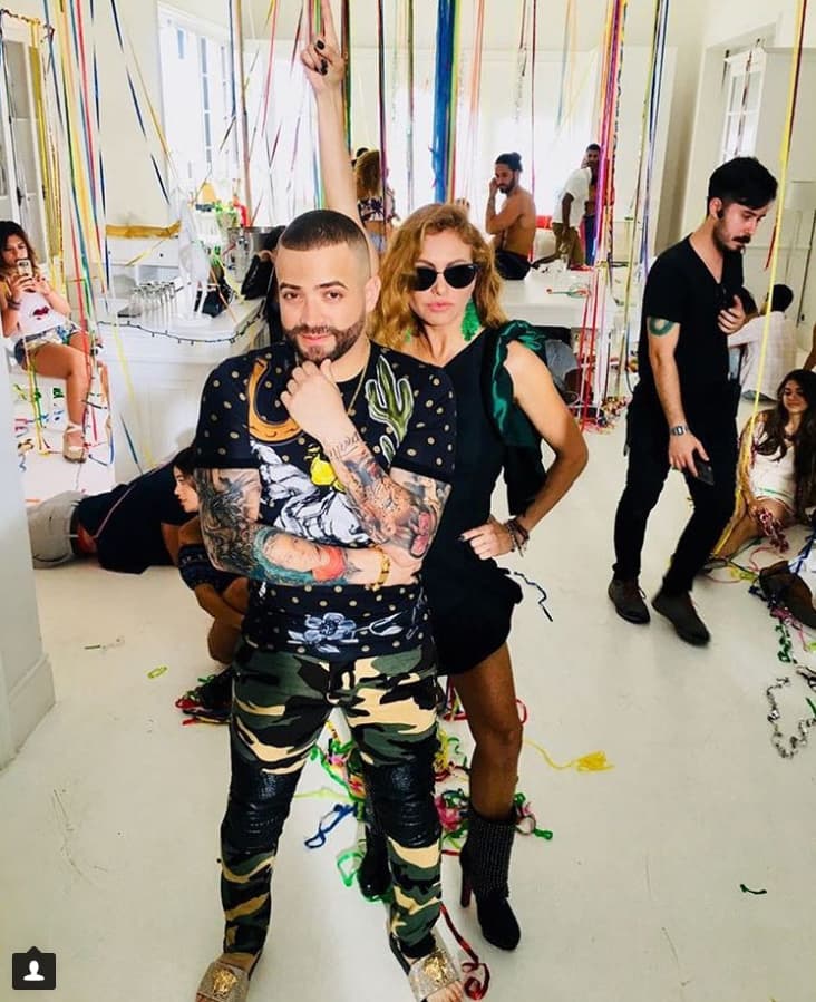 Paulina Rubio y Nacho en la grabación del video 'Desire'