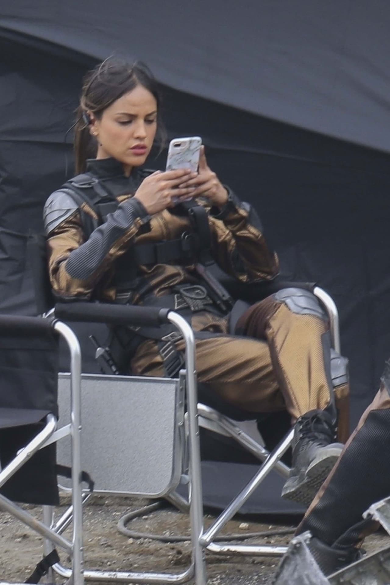 Eiza González durante la filmación de 'Godzilla vs. Kong'