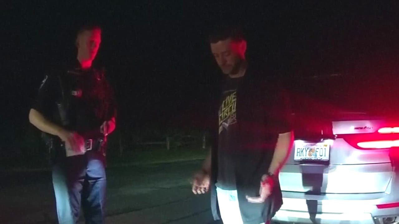 Comparten nuevos videos del arresto de Justin Timberlake por conducir ebrio