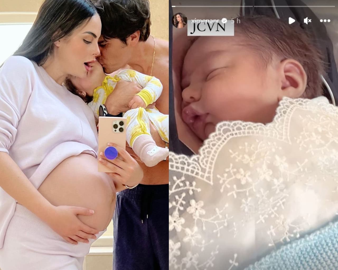 Ximena Navarrete muestra la reacción de su hija al conocer a su hermano recién nacido