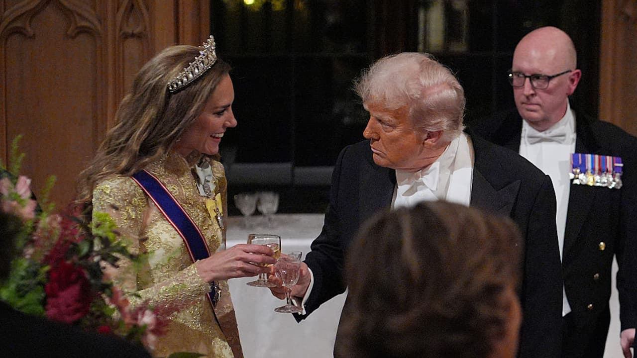 “Tan radiante y hermosa”: el elogio de Trump a Kate Middleton durante su discurso en cena con la realeza