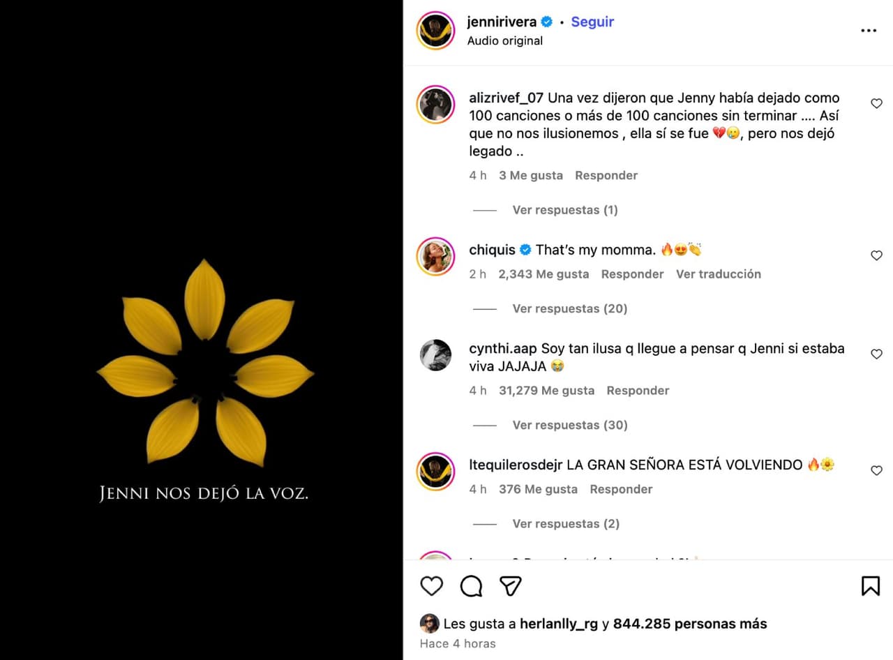 Jenni Rivera, redes sociales.