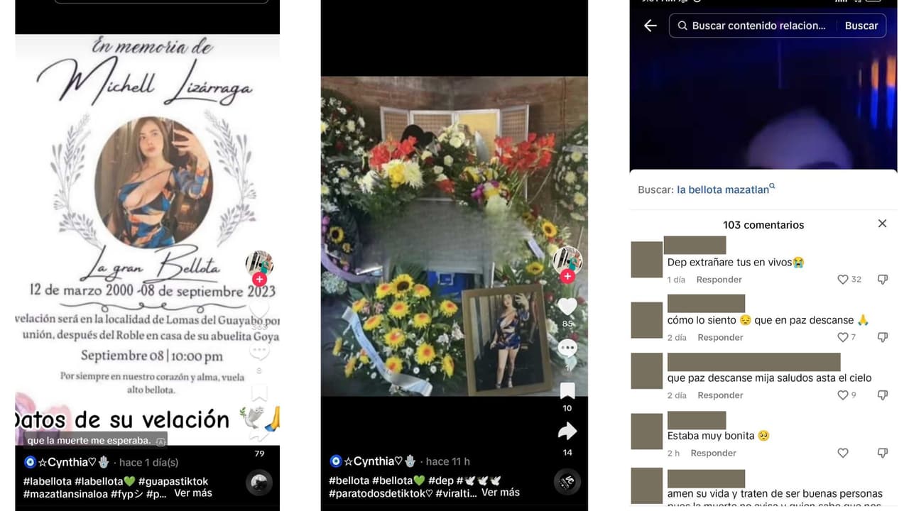 En TikTok se ha difundido supuesta información sobre el velatorio de Michelle Lizárraga 'La Bellota'.