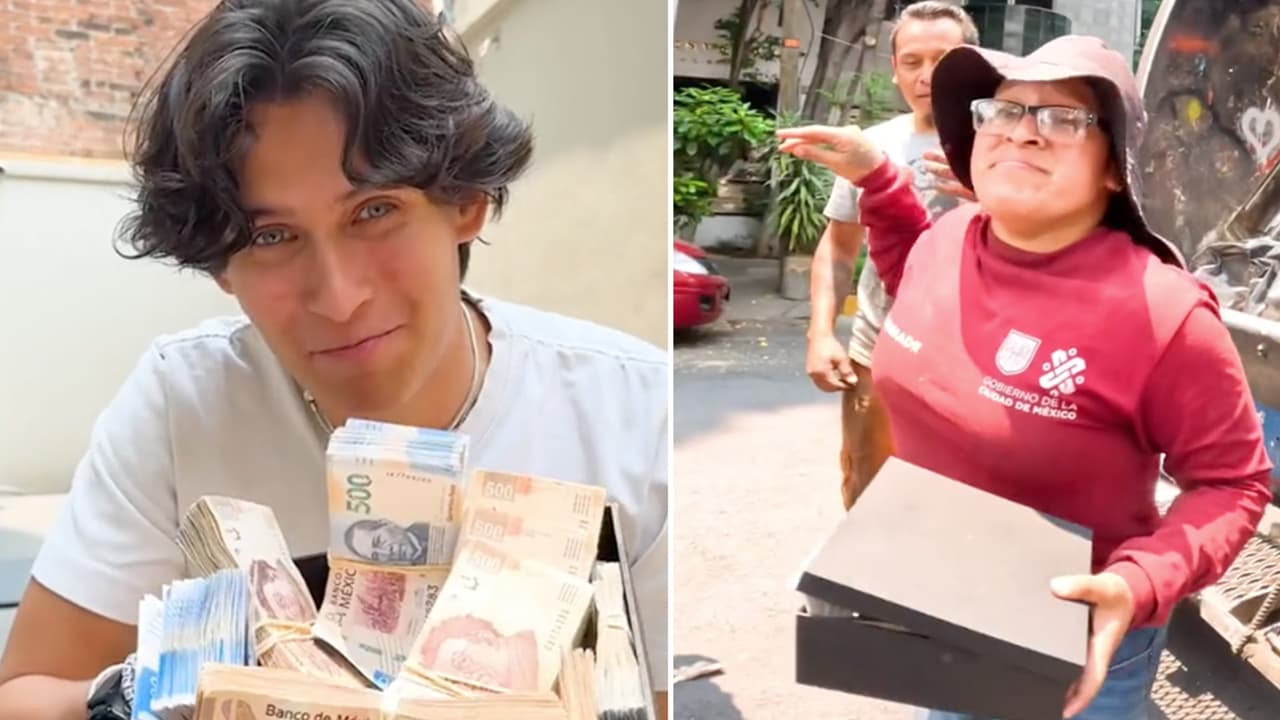 Tiktoker “cambia la vida” a recolectora de basura y le regala medio millón de pesos: así reaccionó