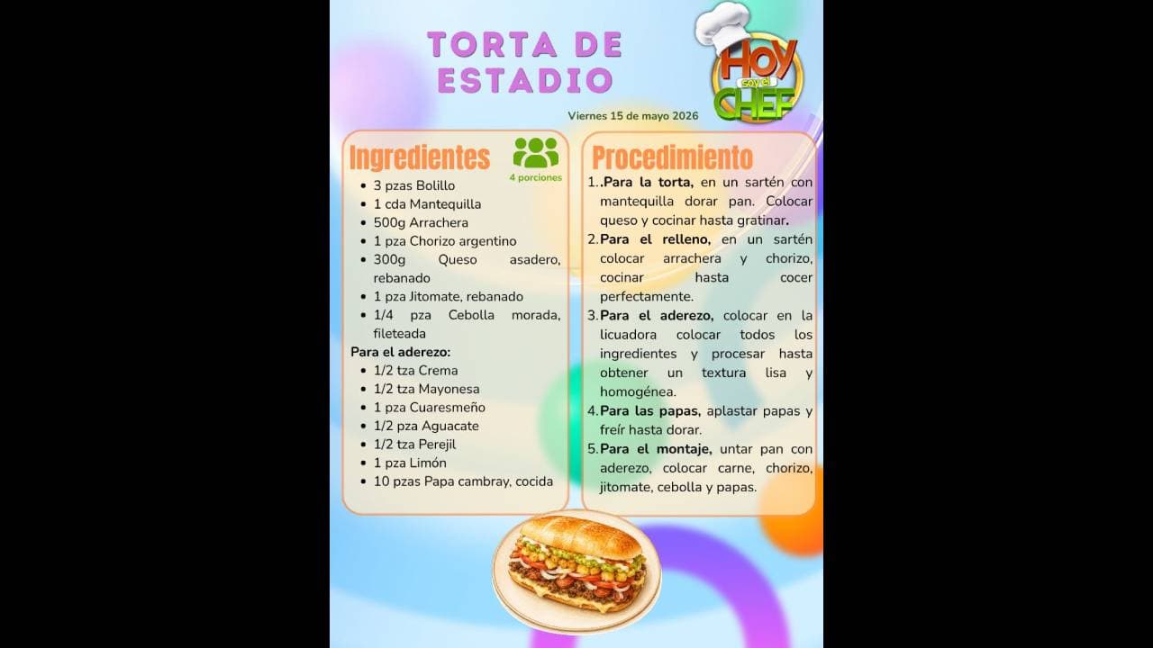 ¿Quieres hacer una torta de estadio? Hoy soy el Chef te da la receta completa