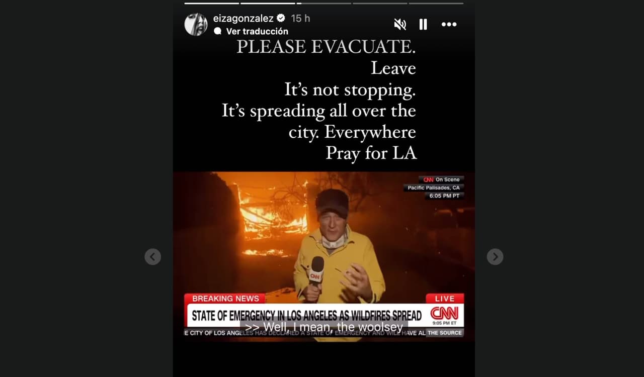 Eiza González, incendios forestales en Los Ángeles.