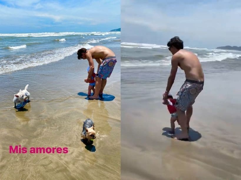 Sin embargo, lo que más llamó la atención de sus publicaciones fue la reacción de la pequeña al ver las olas del mar, pues aunque ya lo conocía, era la primera vez que podía caminar a la orilla.