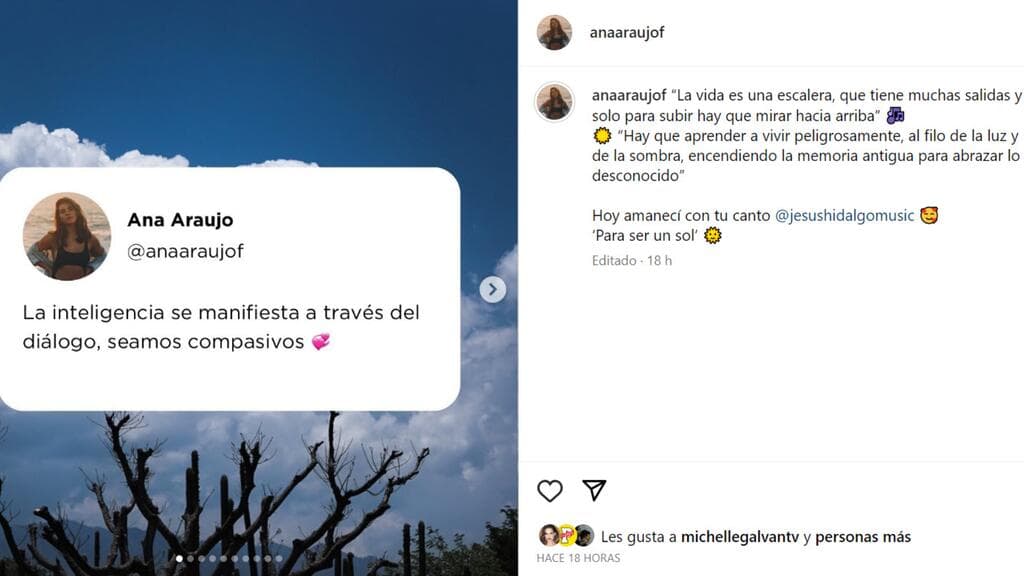 Este es el mensaje que publicó Ana Araujo en el que pidió que "seamos compasivos" en medio de la polémica por su presunta relación amorosa con Marco Lavin.