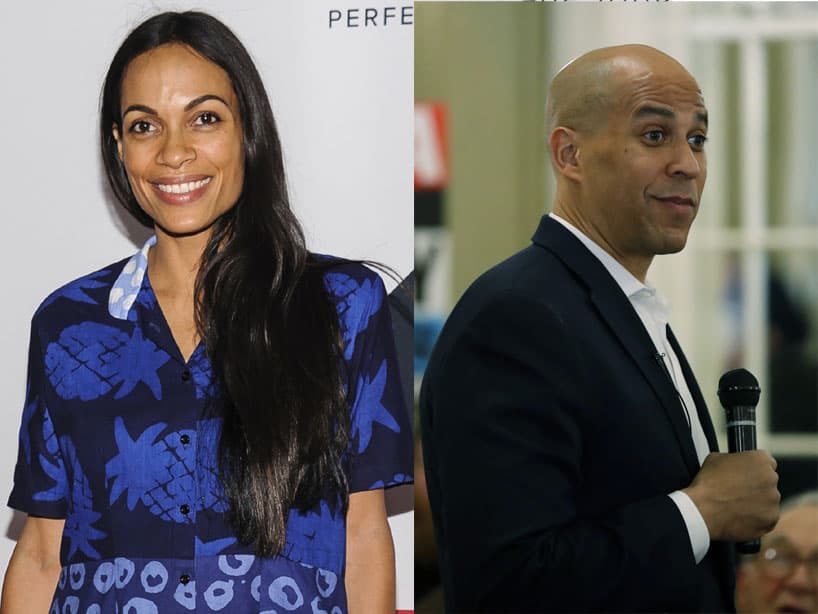 Rosario Dawson y Cory Booker. La actriz de ‘Daredevil’ anunció recientemente que está enamorada del senador y candidato presidencial demócrata.