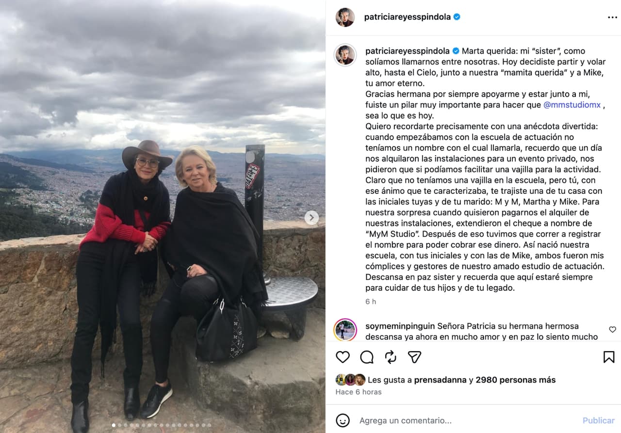 Patricia Reyes Spíndola y su hermana Marta.
