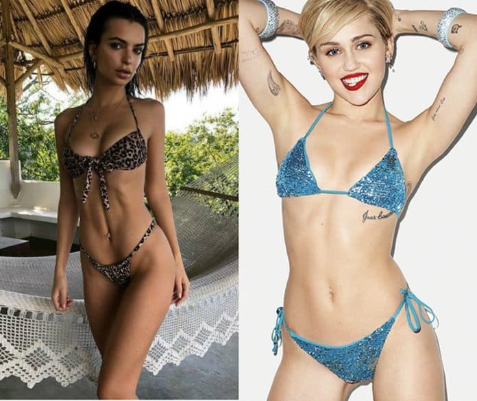 Guerra de bikinis: Miley Cyrus vs Emily Ratajkowski