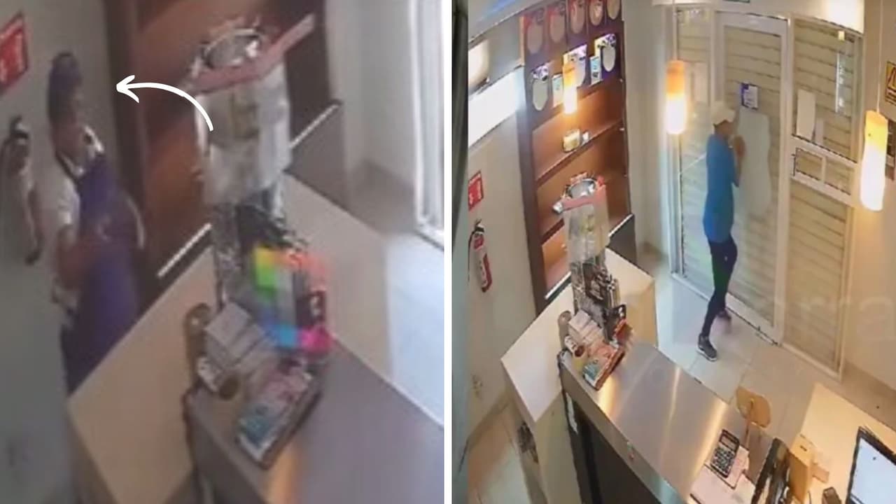 Ladrón trata de asaltar pastelería y empleada del lugar lo deja encerrado: "denle un premio"
