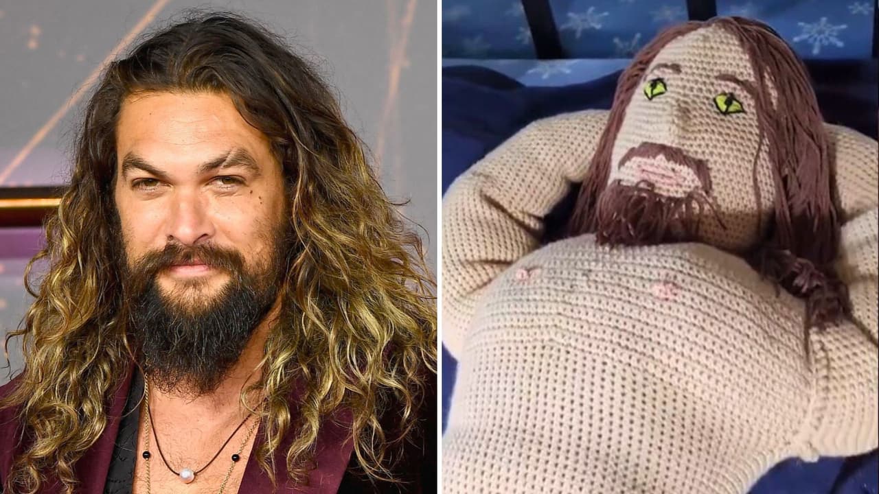 Muñeco tejido parecido a Jason Momoa
