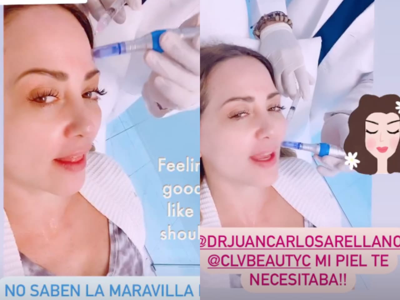 Andrea Legarreta se somete a un tratamiento de piel después de tener Covid