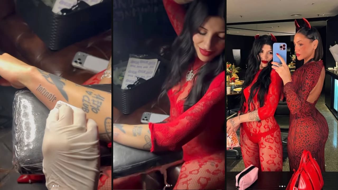 Cazzu celebra Halloween con sus amigas y un nuevo tatuaje