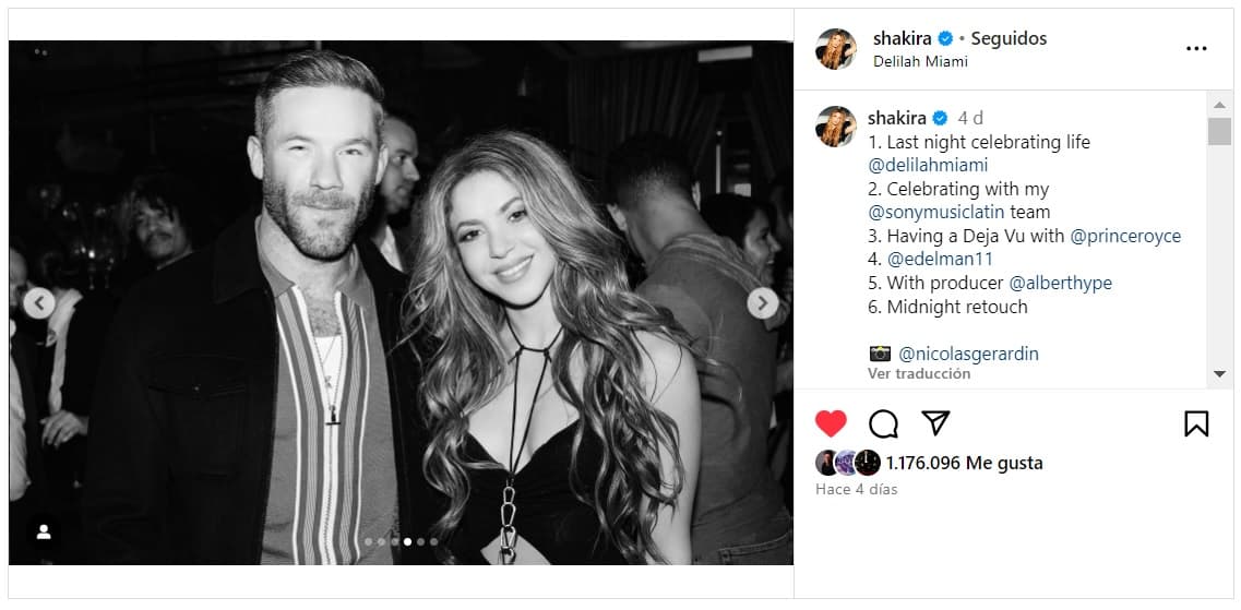 Shakira con Julian Edelman en su fiesta de cumpleaños.