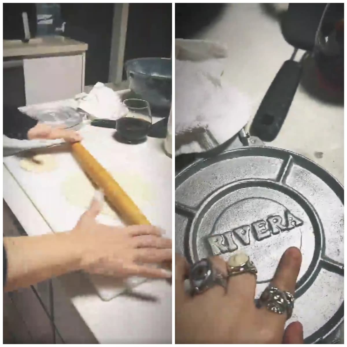 Angélica Rivera preparando tortillas de harina