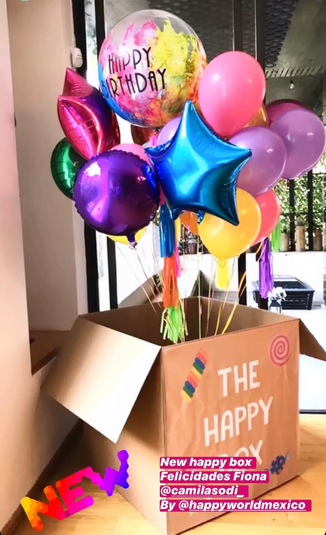 La menor también recibió una enorme caja que en su interior contenía más de 10 globos llenos de colores y divertidas figuras.