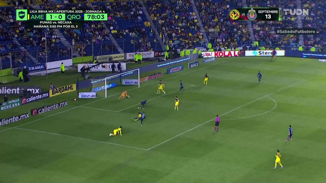 ¡Brutal atajada de Malagón! Las Águilas se salvan del empate