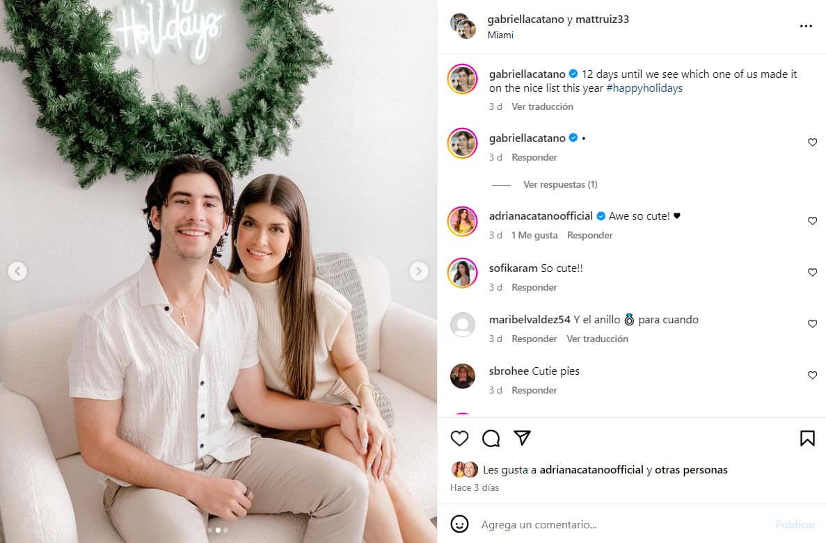 Gabriella Cataño y su novio Matthew Ruiz