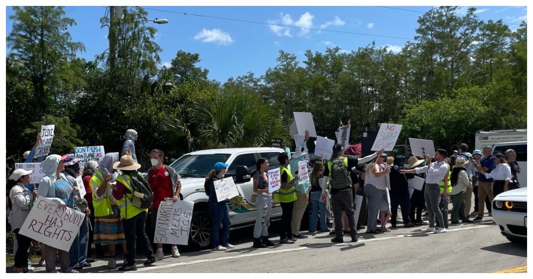 Ambientalistas, activistas proinmigrantes y residentes locales: protestas contra Trump y cárcel en los Everglades