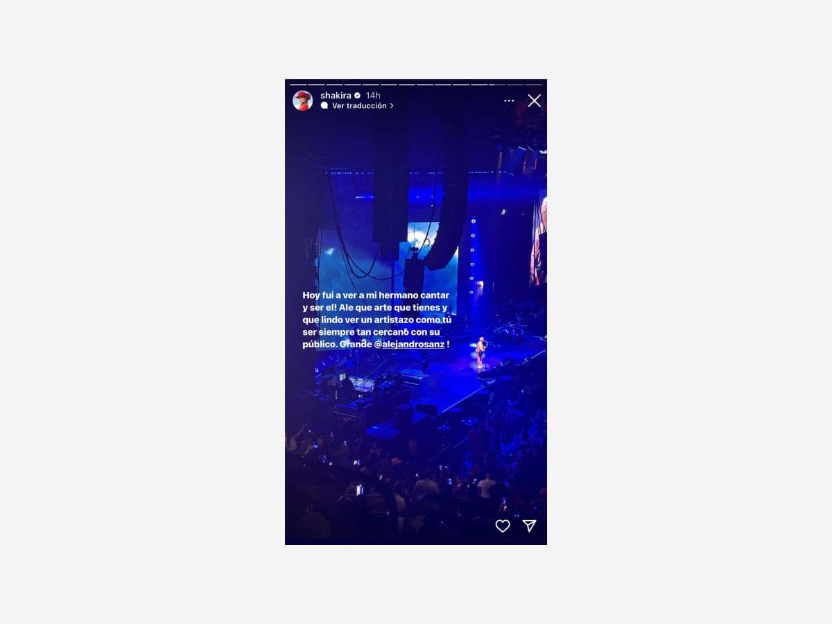 Shakira dedicó un amoroso mensaje a Alejandro Sanz.