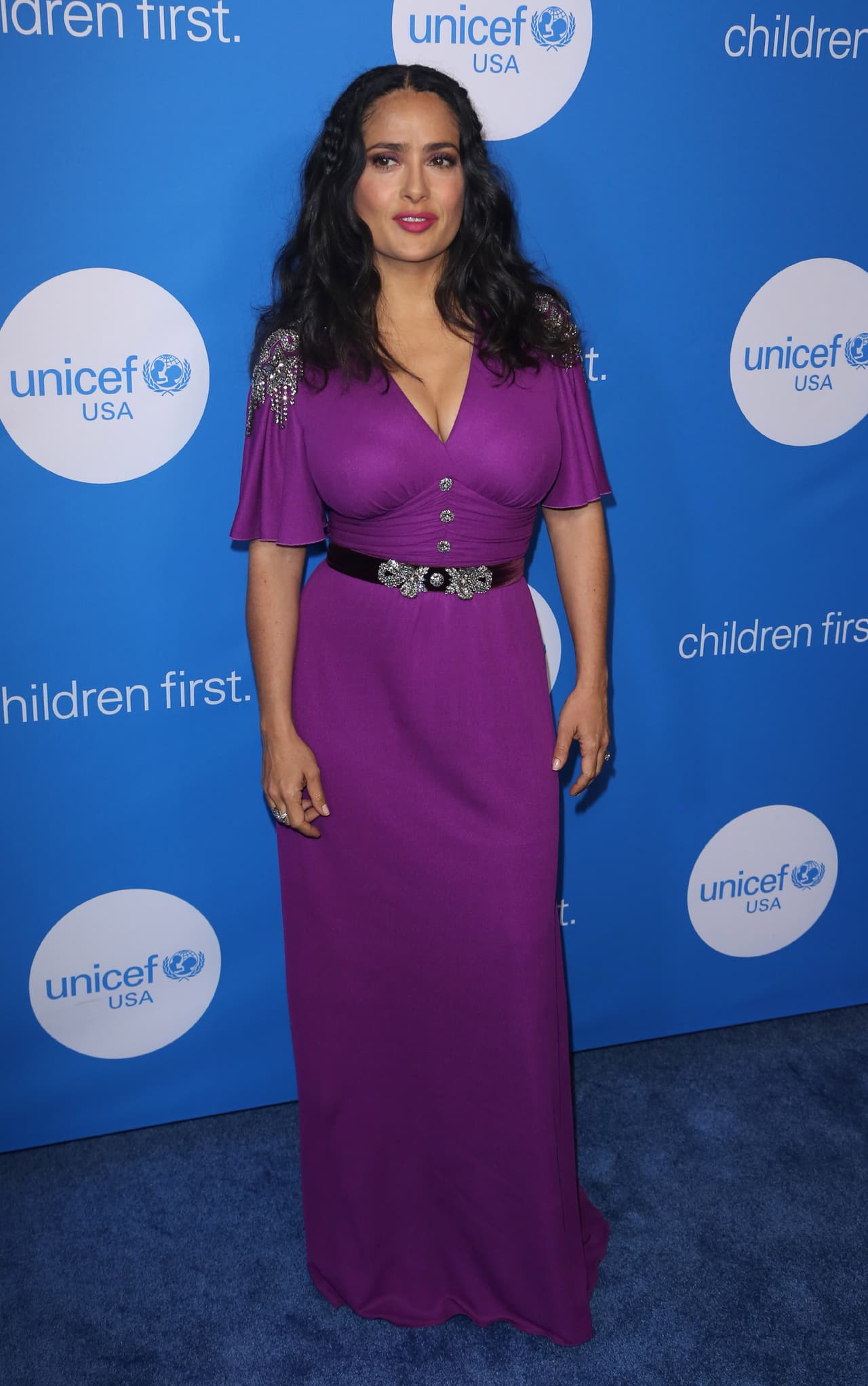 Salma Hayek en un evento de UNICEF