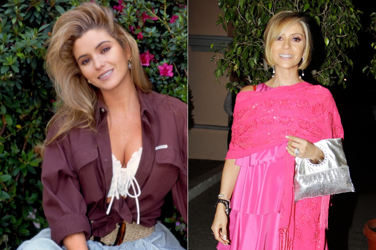 Daniela Castro en una foto en sus primeras telenovelas y en otra imagen actual
