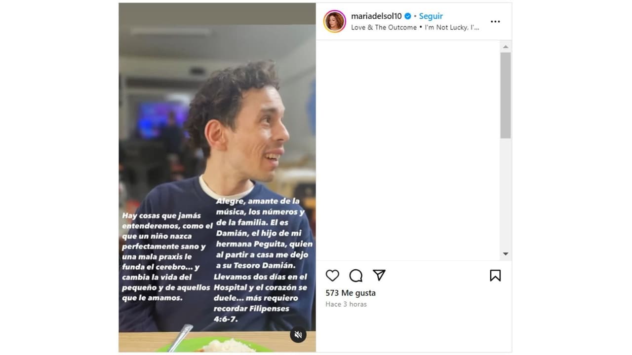 Damián, sobrino de María del Sol, enfrentaría un problema de salud.