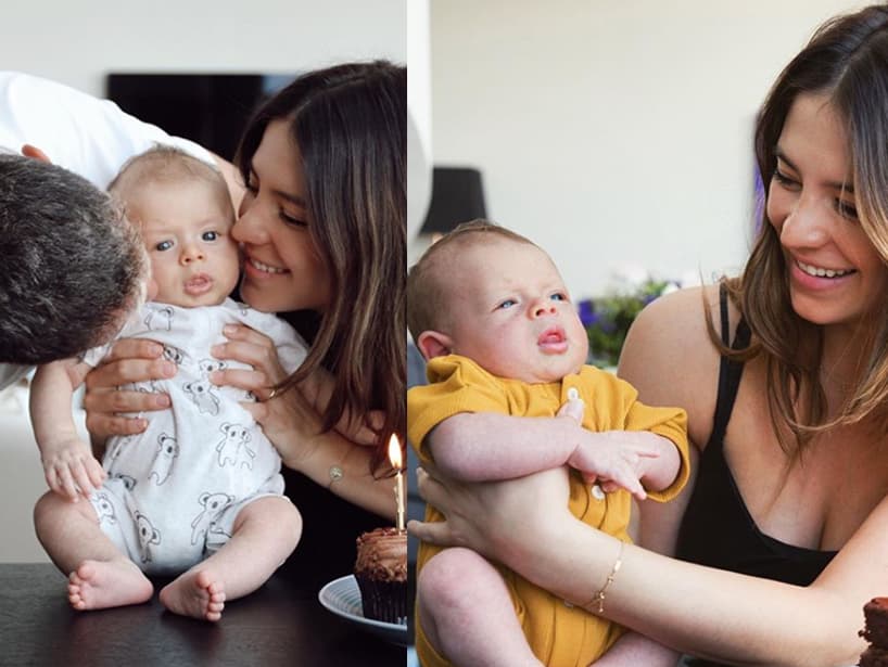 Para la foto de sus dos meses de vida, ‘Chicharito’ aparece en besando al niño, mientras que en su primer mes el pequeño destaca por sus grandes ojos y su parecido con su padre.
