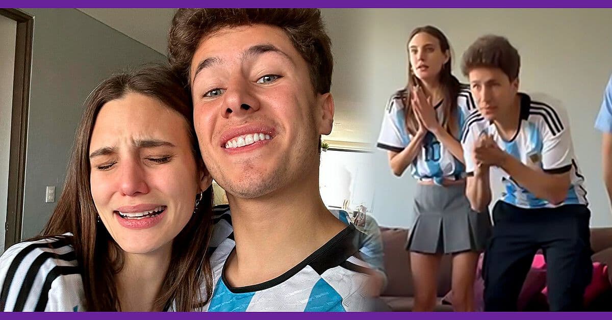 Macarena Achaga y JuanPa Zurita celebran el triunfo de Argentina