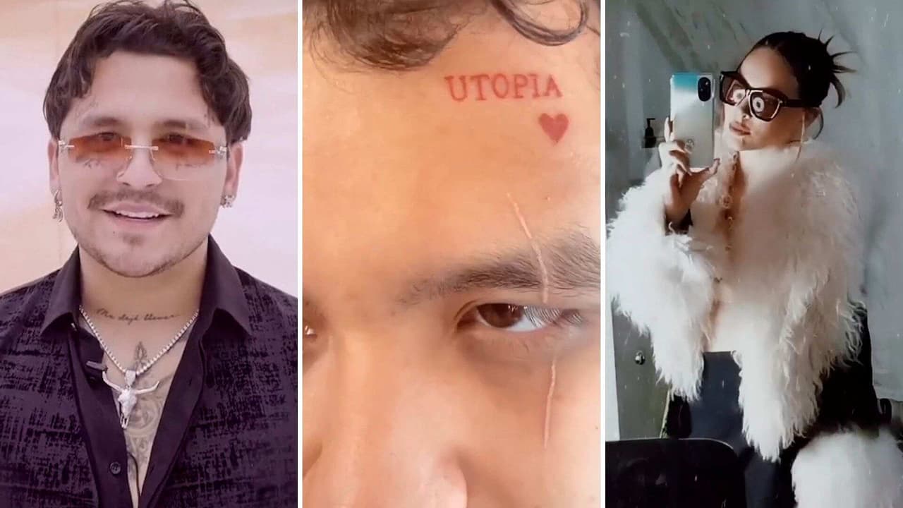 ¿Christian Nodal se borró el tatuaje de Utopía?