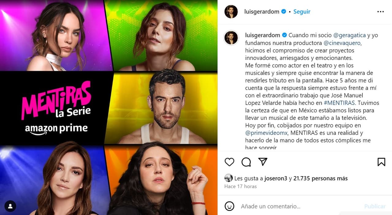Luis Gerardo Méndez anuncia 'Mentiras, la serie'