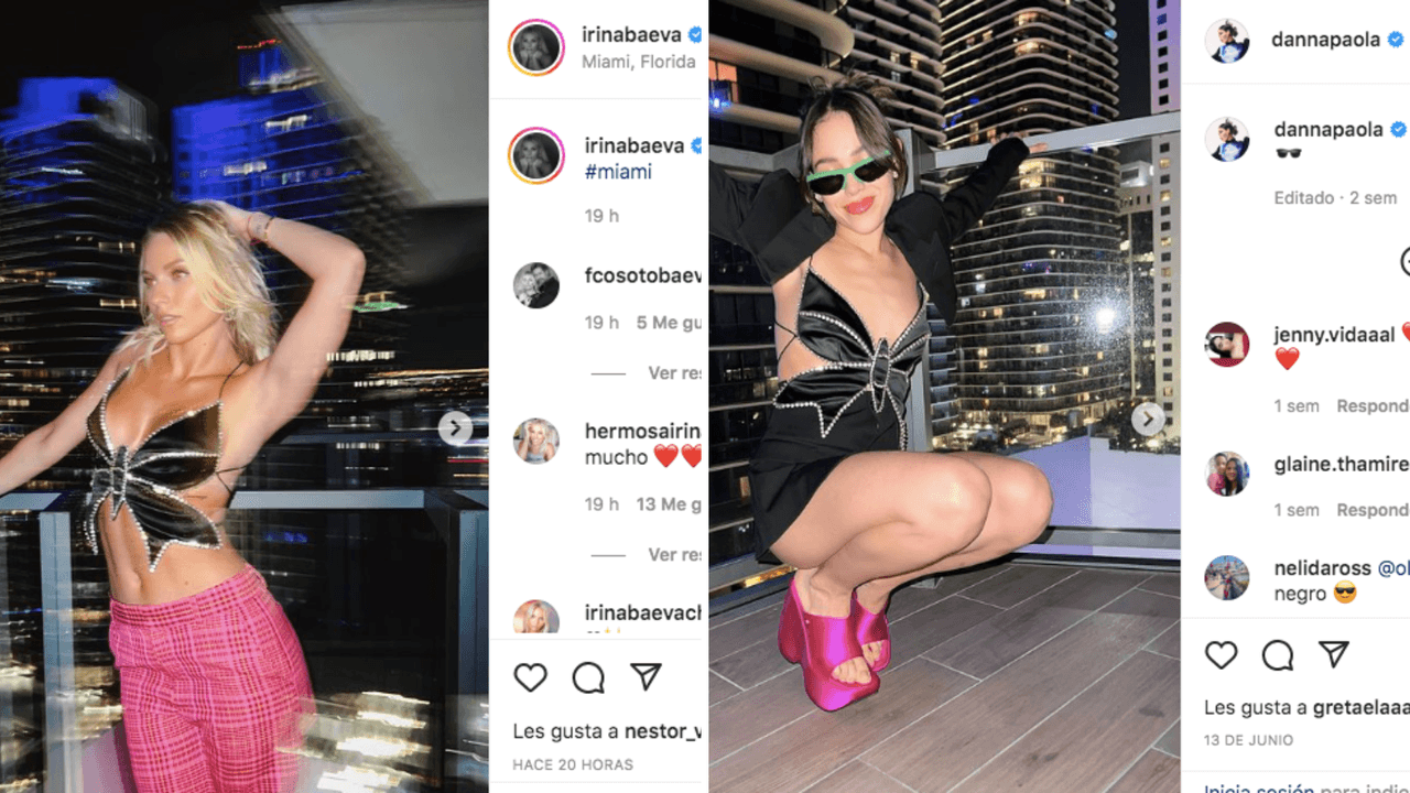 Irina Baeva presume mismo top de mariposa que usó Danna Paola
