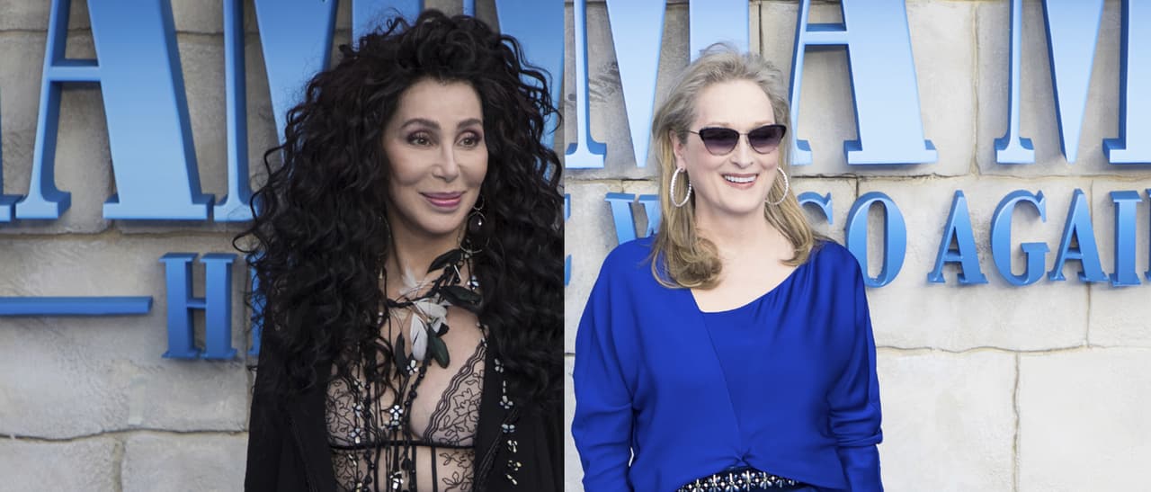 ¡OMG! Meryl Streep y Cher se besan en la premiere de ‘Mamma Mia! 2’