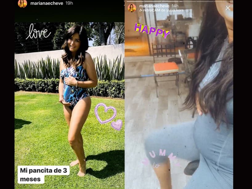 El pasado 21 de abril, la estrella de ‘Me caigo de risa’ posó en traje de baño desde su jardín, presumiendo cómo ha cambiado su cuerpo en la primera etapa de su dulce espera. “Estaban diciendo que mi panza estaba muy grande para tres meses, pero es que es de repente, ahorita no se ve nada, sale cuando quiere”, dijo en uno de sus clips de Instagram Stories.